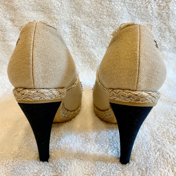 CHANEL Canvas Cap Toe Espadrille Booties (39.5) - Picture 7 of 14